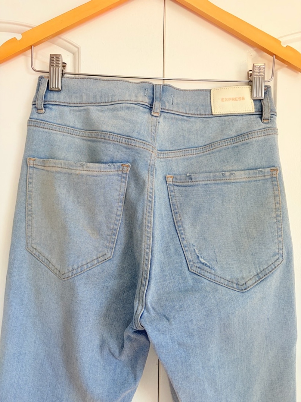 Express Jeans Bundle Women Size 4 Skinny Mid Rise Distressed Denim 2 Pair - Picture 7 of 16